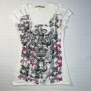 Vintage Eyeshadow Y2K Graphic Tee T Shirt Womens Large Tattoo Grunge Fairy USA